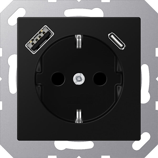 JUNG SCHUKO Steckdose mit USB Typ AC A 1520-15 CA SWM